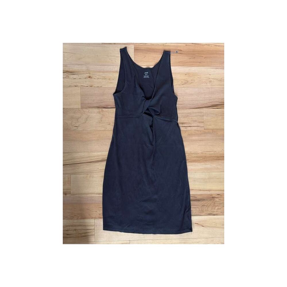 Aerie Charcoal Grey Ribbed Twist Front Cutout Mini Dress M - Picture 2 of 6